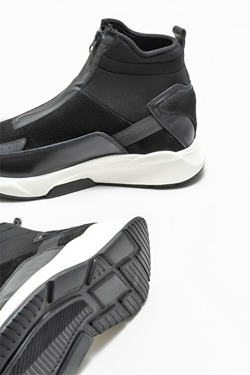 Siyah Deri Erkek Spor Bot - Görsel 5