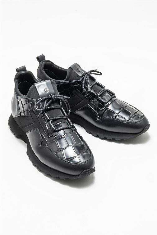 Siyah Deri Erkek Günlük Ayakkabı - Görsel 3