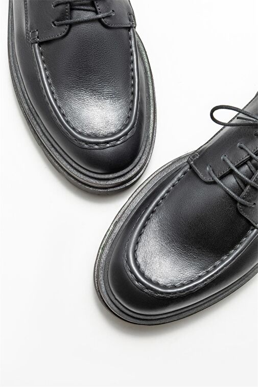 Elle Elle Siyah Erkek Deri Günlük Ayakkabı NEWHART Klasik Ayakkabı | Boyner Siyah - 4. görsel