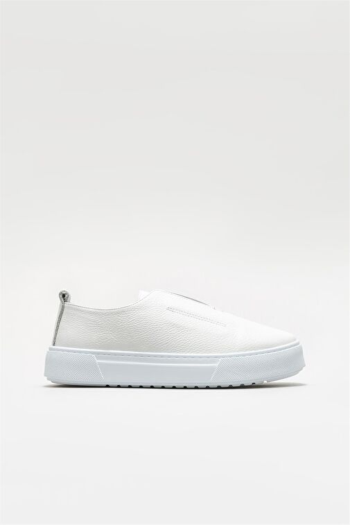 Beyaz Deri Erkek Günlük Ayakkabı - Görsel 2