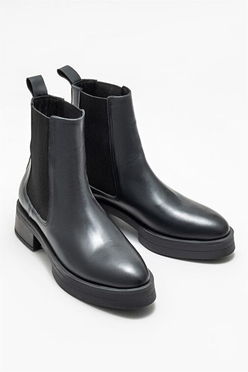 Siyah Deri Kadın Günlük Bot - Görsel 3