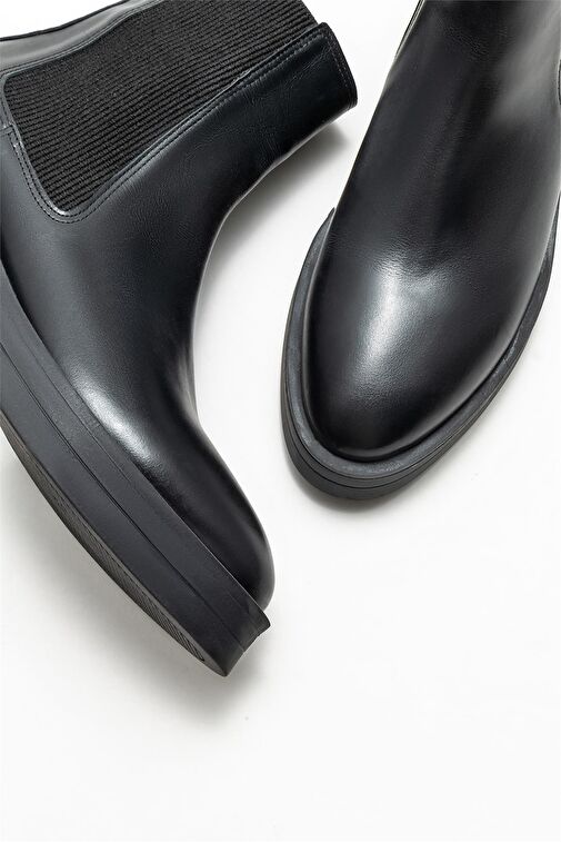 Siyah Deri Kadın Günlük Bot - Görsel 4
