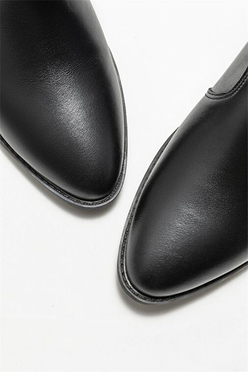 Elle Siyah Kadın Deri Kovboy Çizmesi CARTERIS - Görsel 4