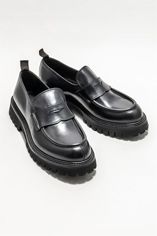 Siyah Deri Erkek Günlük Loafer - Görsel 3