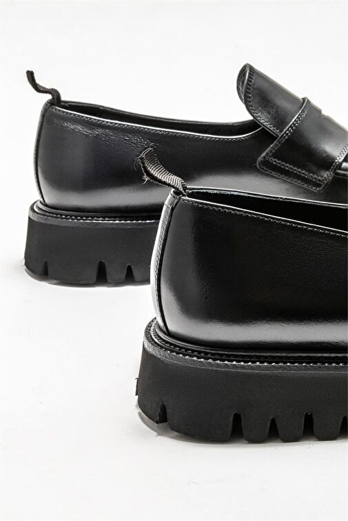 Siyah Deri Erkek Günlük Loafer - Görsel 5