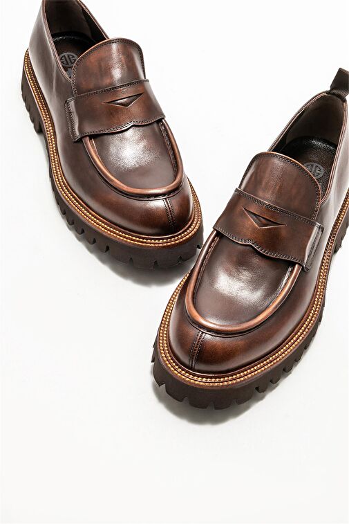 Taba Deri Erkek Günlük Loafer - Görsel 4