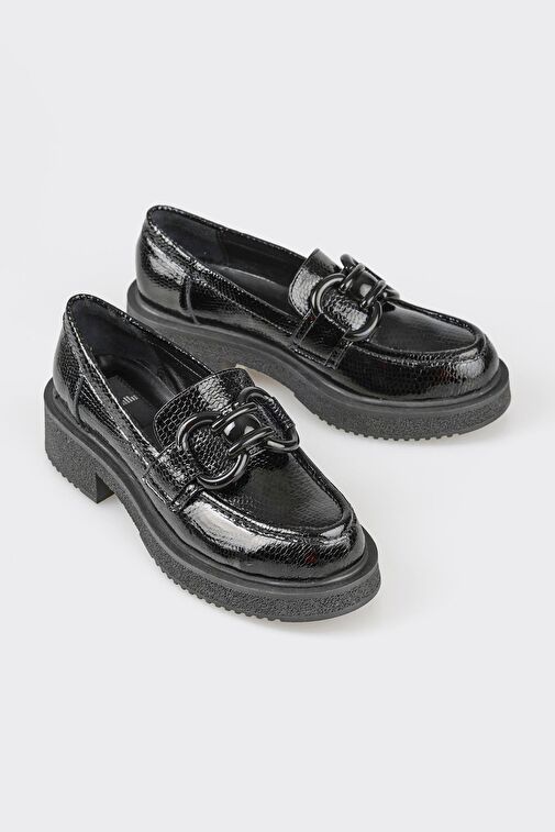 Elle Elle Siyah Deri Kadın Loafer | Boyner Siyah - 3. görsel