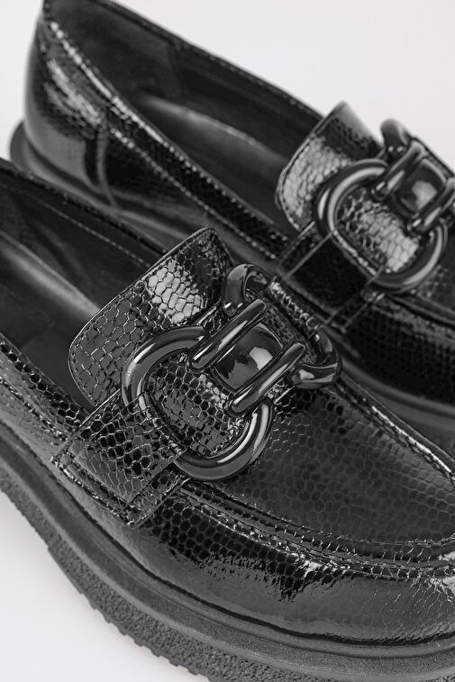 Elle Elle Siyah Deri Kadın Loafer | Boyner Siyah - 6. görsel