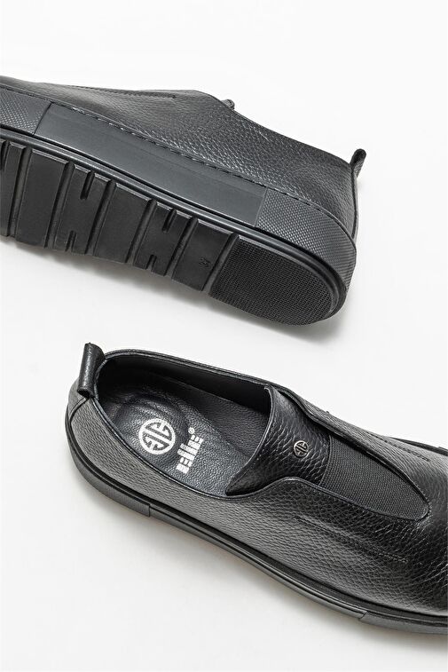 Siyah Deri Kadın Günlük Ayakkabı - Görsel 5