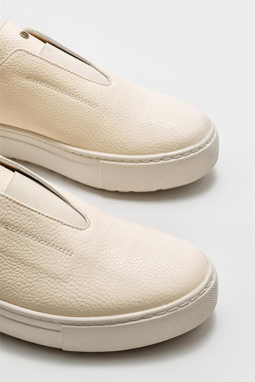 Bej Deri Kadın Günlük Ayakkabı - Görsel 4