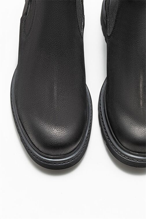 Siyah Deri Erkek Günlük Bot - Görsel 4