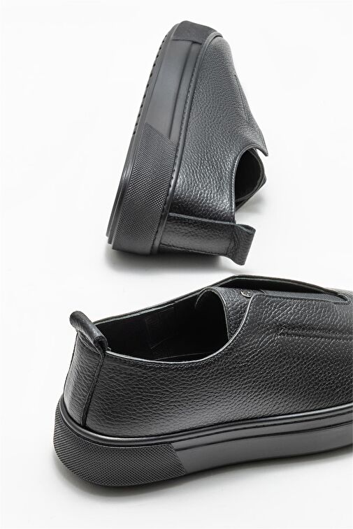 Siyah Deri Erkek Günlük Ayakkabı - Görsel 5