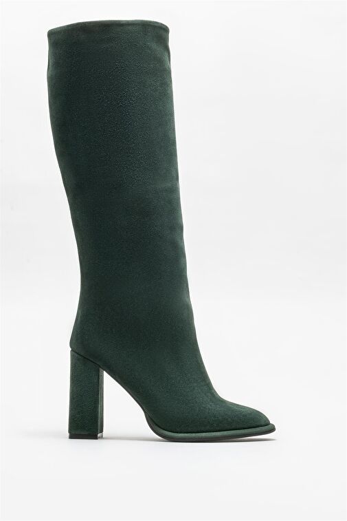 Elle Elle Yeşil Deri Kadın Topuklu Çizme Bot | Boyner Yeşil - 2. görsel