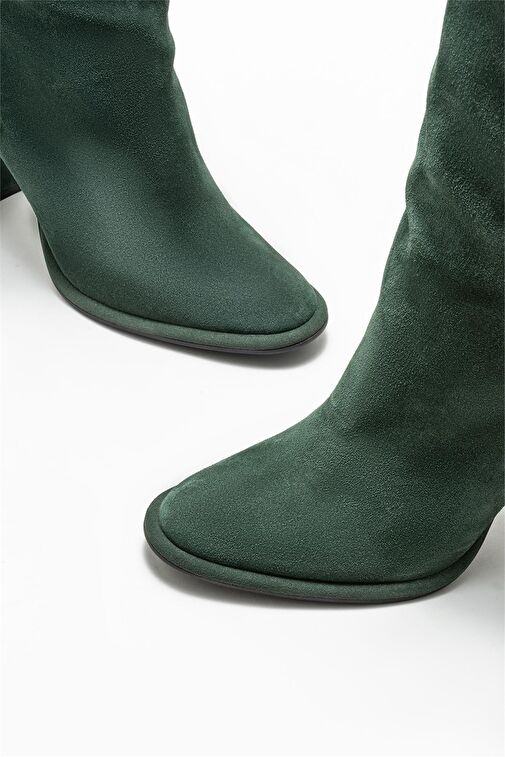 Elle Elle Yeşil Deri Kadın Topuklu Çizme Bot | Boyner Yeşil - 4. görsel