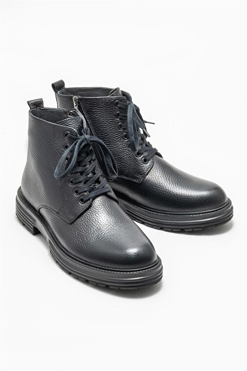 Siyah Deri Erkek Günlük Bot - Görsel 3