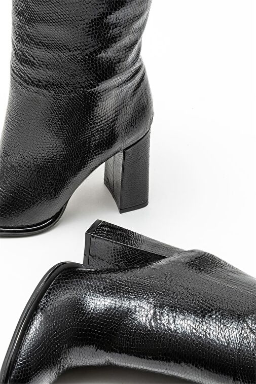 Elle Elle Siyah Deri Kadın Topuklu Çizme Bot | Boyner Siyah - 5. görsel