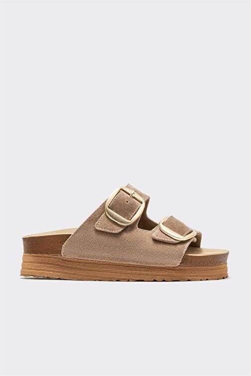 Taba Deri Kadın Terlik - Görsel 3