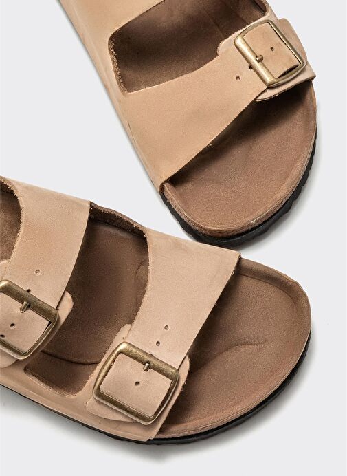 Siyah Deri Erkek Terlik - Görsel 4