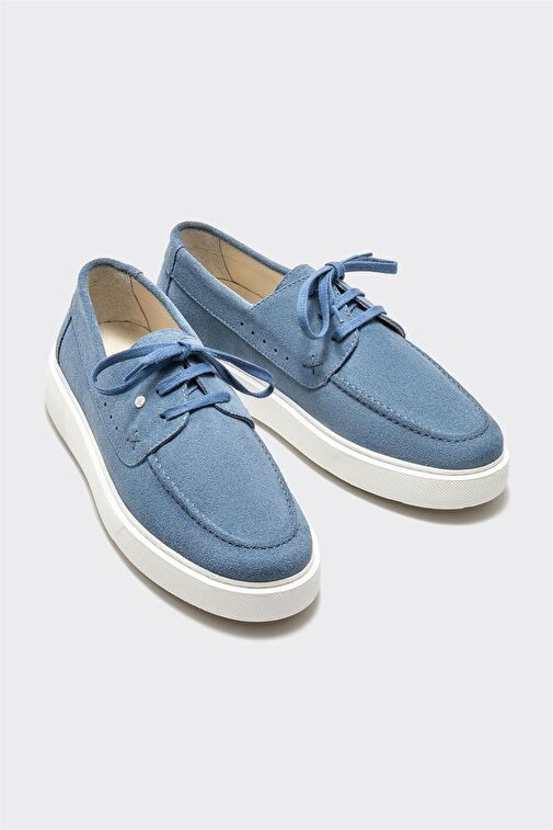 Mavi Deri Erkek Günlük Ayakkabı - Görsel 3