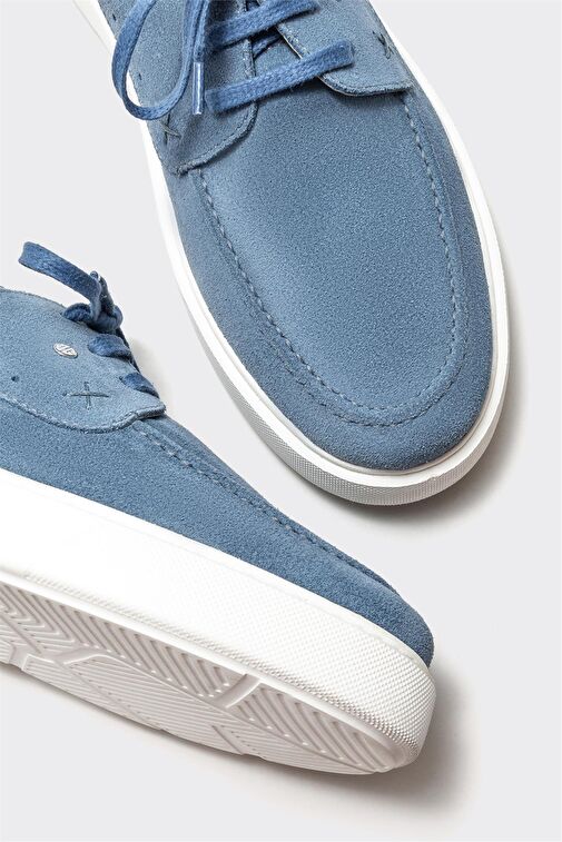 Mavi Deri Erkek Günlük Ayakkabı - Görsel 4