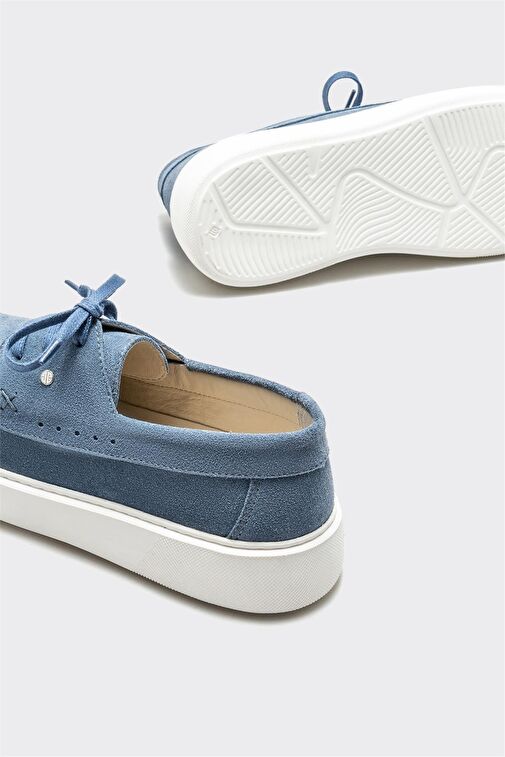 Mavi Deri Erkek Günlük Ayakkabı - Görsel 5