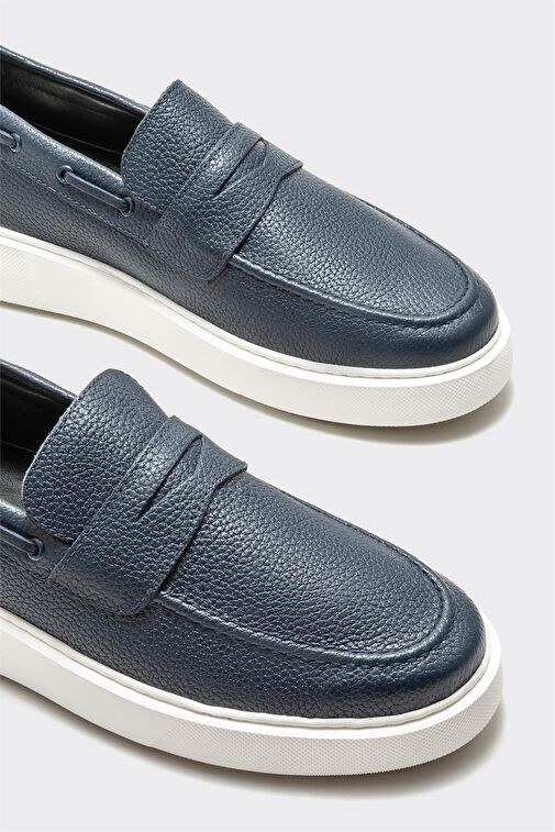 Lacivert Deri Erkek Günlük Loafer - Görsel 4