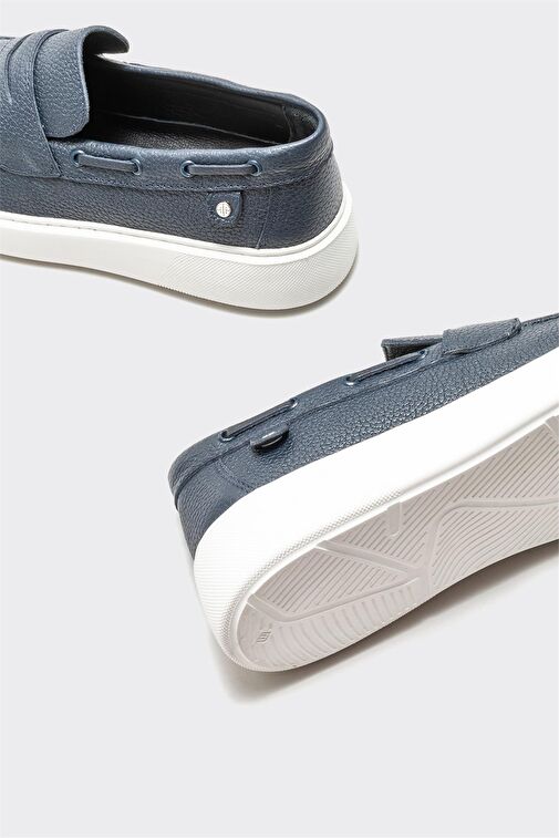 Lacivert Deri Erkek Günlük Loafer - Görsel 5