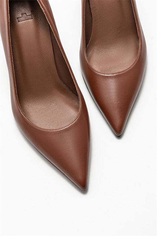 Kahve Deri Kadın Stiletto - Görsel 4