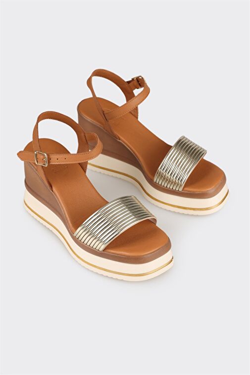 Taba Kadın Dolgu Topuk Sandalet - Görsel 3