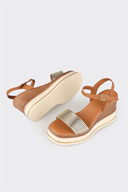 Taba Kadın Dolgu Topuk Sandalet - Görsel 4