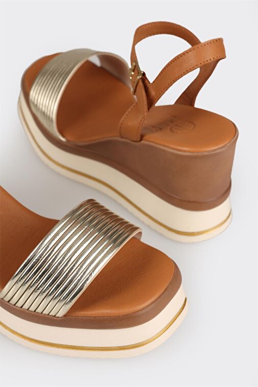 Taba Kadın Dolgu Topuk Sandalet - Görsel 5