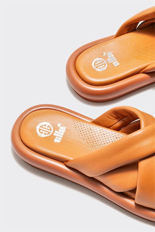 Taba Deri Kadın Terlik - Görsel 5