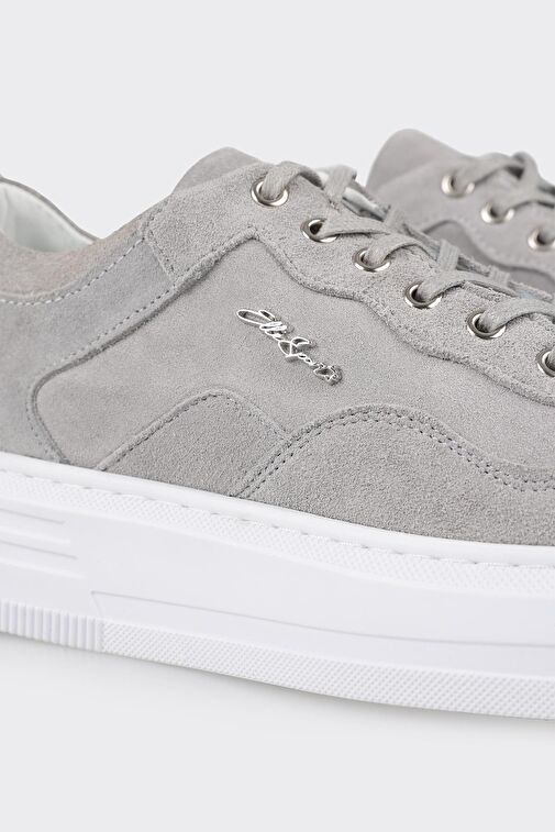 Gri Deri Erkek Spor Ayakkabı - Görsel 6