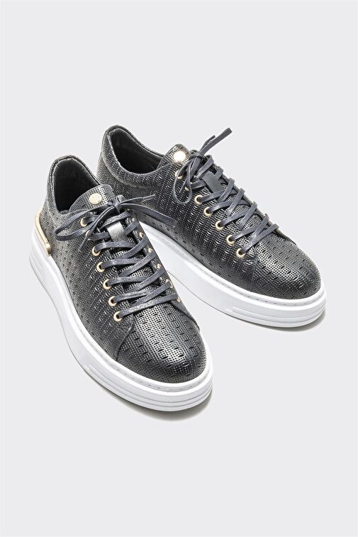 Siyah Deri Erkek Spor Ayakkabı - Görsel 3