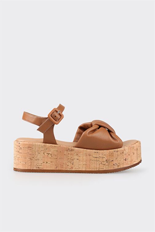 Taba Deri Kadın Sandalet - Görsel 2