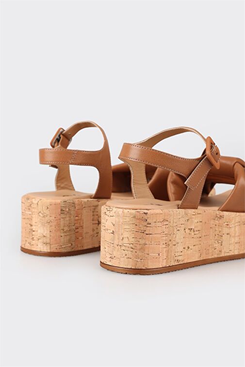 Taba Deri Kadın Sandalet - Görsel 6