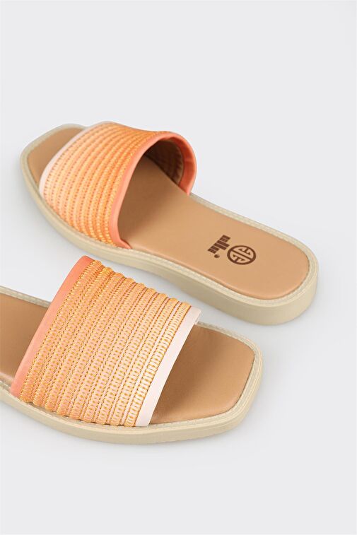 Naturel Deri Kadın Düz Terlik - Görsel 6