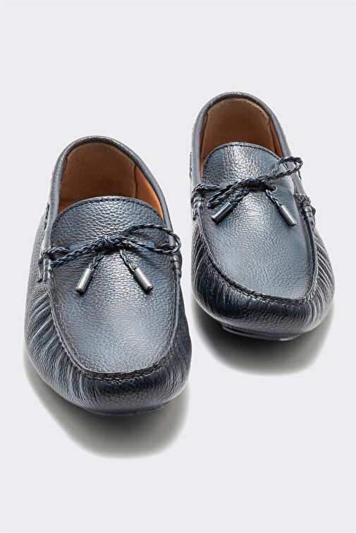 Lacivert Deri Erkek Günlük Ayakkabı - Görsel 4