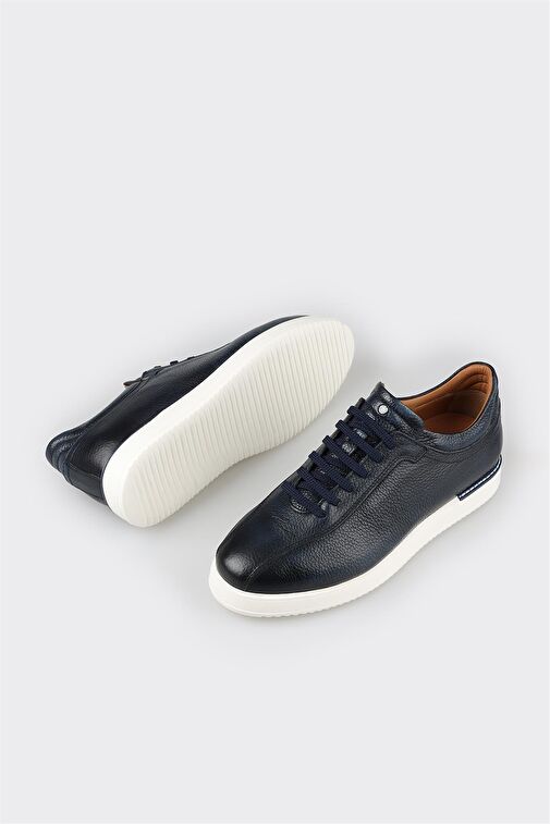 Lacivert Deri Erkek Günlük Ayakkabı - Görsel 4