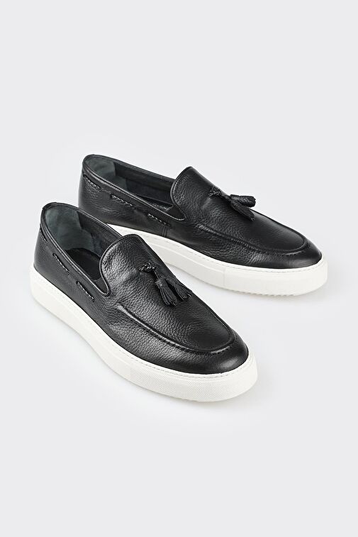 Siyah Deri Erkek Loafer - Görsel 3