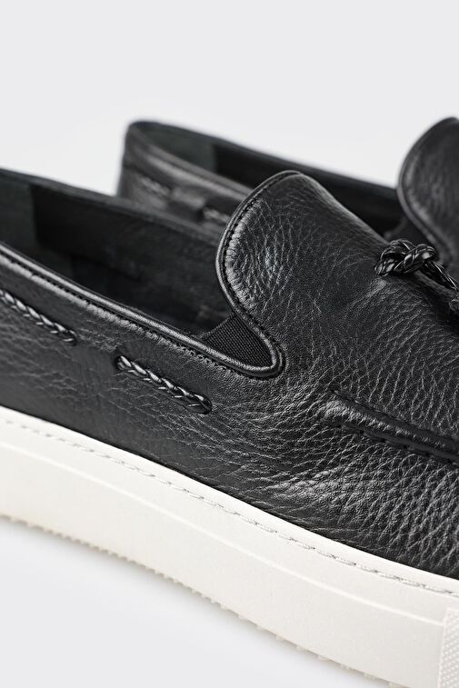 Siyah Deri Erkek Loafer - Görsel 6