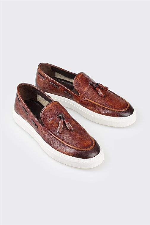 Taba Deri Erkek Loafer - Görsel 5