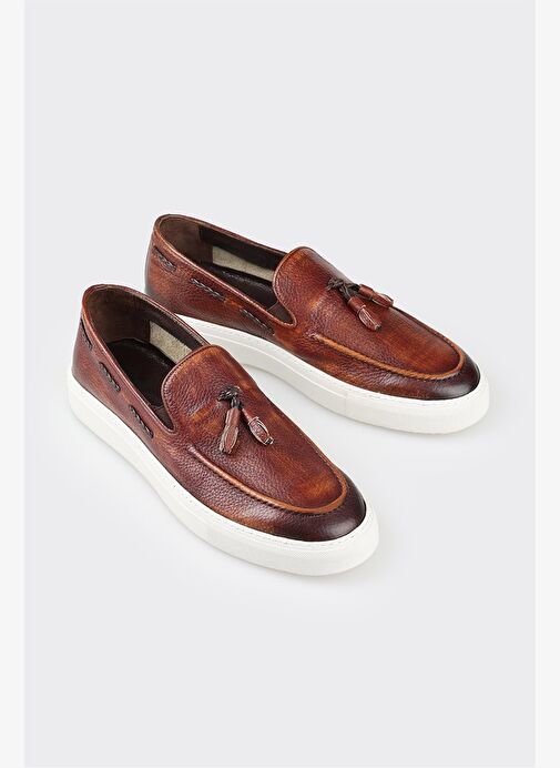 Taba Deri Erkek Loafer - Görsel 4
