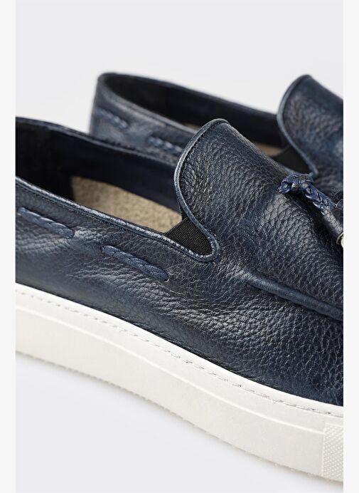 Lacivert Deri Erkek Loafer - Görsel 5