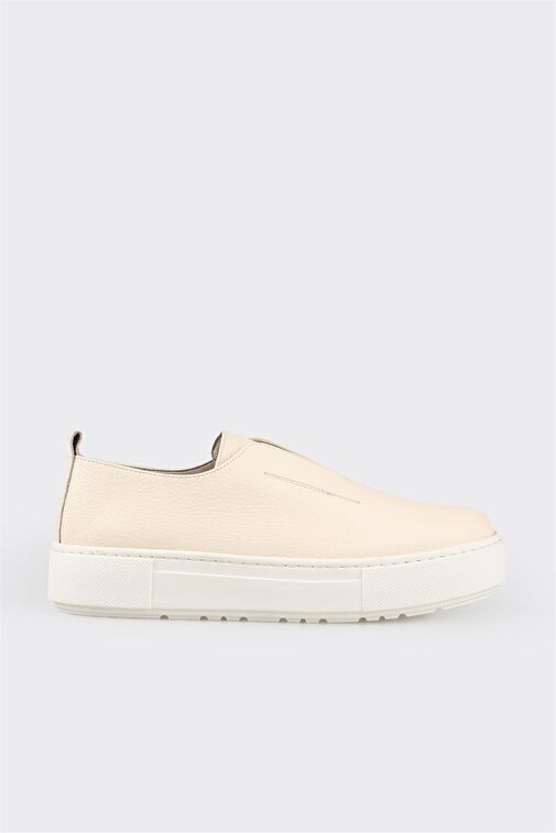 Elle Elle Bej Deri Kadın Günlük Ayakkabı Klasik Ayakkabı | Boyner Bej - 2. görsel