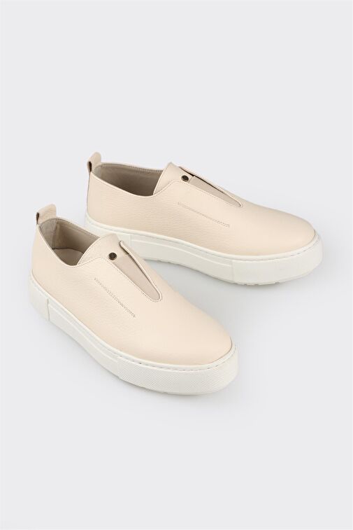 Elle Elle Bej Deri Kadın Günlük Ayakkabı Klasik Ayakkabı | Boyner Bej - 3. görsel