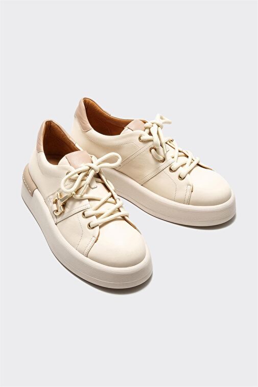 Elle Elle Bej Kadın Deri Sneaker VACHEL | Boyner Bej - 3. görsel