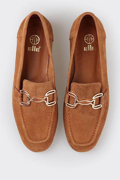Camel Deri Kadın Loafer - Görsel 5