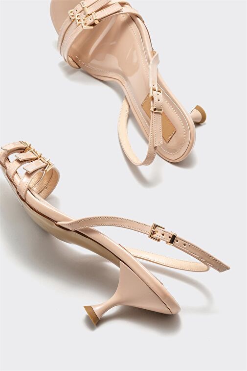 Naturel Kadın Topuklu Sandalet - Görsel 5