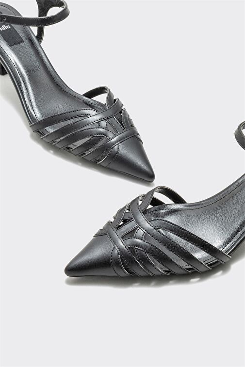 Siyah Kadın Topuklu Ayakkabı - Görsel 4